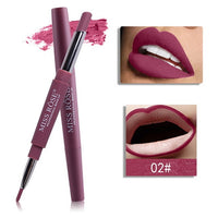 Manooby Matte Lip Stick Pencil  Batom Mate Sexy Red Lips Tint Contour Makeup Lasting Rouge Lipstick 2 In 1 Waterproof Lipliner