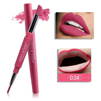 Manooby Matte Lip Stick Pencil  Batom Mate Sexy Red Lips Tint Contour Makeup Lasting Rouge Lipstick 2 In 1 Waterproof Lipliner