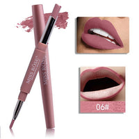 Manooby Matte Lip Stick Pencil  Batom Mate Sexy Red Lips Tint Contour Makeup Lasting Rouge Lipstick 2 In 1 Waterproof Lipliner