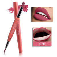 Manooby Matte Lip Stick Pencil  Batom Mate Sexy Red Lips Tint Contour Makeup Lasting Rouge Lipstick 2 In 1 Waterproof Lipliner
