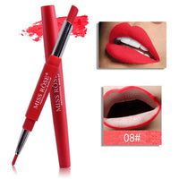 Manooby Matte Lip Stick Pencil  Batom Mate Sexy Red Lips Tint Contour Makeup Lasting Rouge Lipstick 2 In 1 Waterproof Lipliner