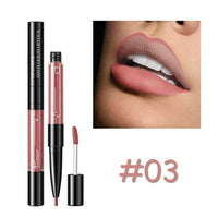 16 Color Double-ended Lipstick Lips Makeup Easy to Wear Matte Lip Gloss Lipliner Pencil Red Nude Pink Purple Liquid Lipsticks