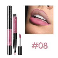 16 Color Double-ended Lipstick Lips Makeup Easy to Wear Matte Lip Gloss Lipliner Pencil Red Nude Pink Purple Liquid Lipsticks
