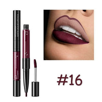 16 Color Double-ended Lipstick Lips Makeup Easy to Wear Matte Lip Gloss Lipliner Pencil Red Nude Pink Purple Liquid Lipsticks