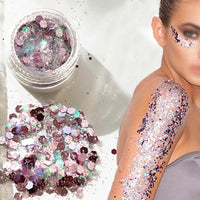 New 2018 Hybrid Sequins Glitter Round Colorful Glitter Pots Nail Face body Shadow Glitter Beauty Makeup
