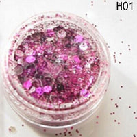 New 2018 Hybrid Sequins Glitter Round Colorful Glitter Pots Nail Face body Shadow Glitter Beauty Makeup