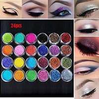 24Pcs Loose Glitter Eyeshadow Face Body Painting Paint Craft Nail Art,Makeup Phone Nail Art Pigment Glitter Powder
